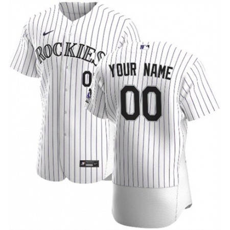 Men's Colorado Rockies White Customized Stitched MLB Jersey