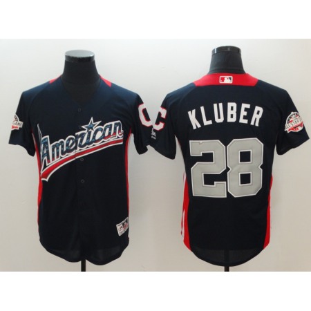 American League #28 Corey Kluber Navy 2018 MLB All-Star Game Home Run Derby Jersey