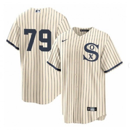 Men's Chicago White Sox #79 Jose Abreu 2021 Cream/Navy Field of Dreams Cool Base Stitched Jersey