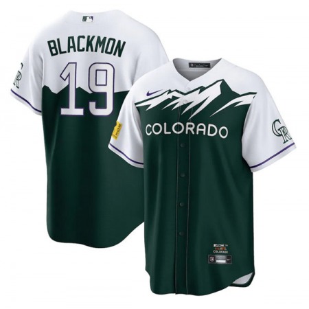 Men's Colorado Rockies #19 Charlie Blackmon 2022 Green City Connect Stitched Baseball Jersey