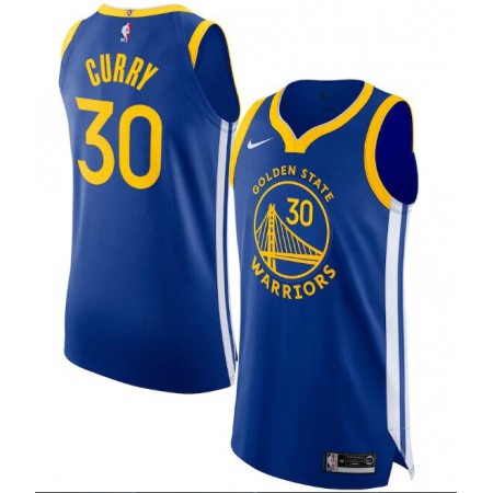 Men's Golden State Warriors #30 Stephen Curry Royal Icon Edition Stitched Jersey