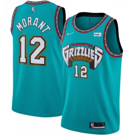 Men's Memphis Grizzlies #12 Ja Morant 75th Anniversary 2021 Teal Swingman Stitched Jersey