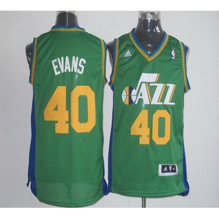 Jazz #40 Jeremy Evans Green Revolution 30 Stitched NBA Jersey