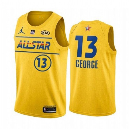 Men's 2021 All-Star #13 Paul George Yellow Western Conference Stitched NBA Jersey