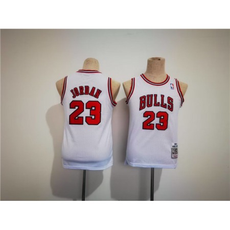 Youth Chicago Bulls #23 Michael Jordan White Stitched Basketball Jersey