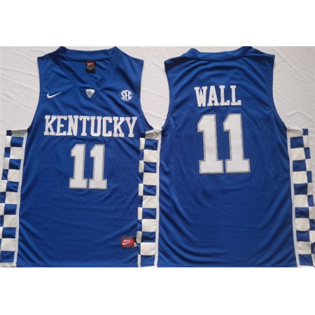 Men's Kentucky Wildcats #11 John Wall Blue Stitched Jersey