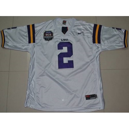 LSU Tigers #2 Rueben Randle White 2012 BCS Championship Patch Stitched NCAA Jersey