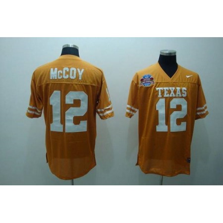 Longhorns #12 Colt McCoy Orange Stitched NCAA Jersey