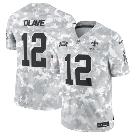 Men's New Orleans Saints Chris Olave Nike Arctic Camo 2024 Salute to Service Limited Jersey