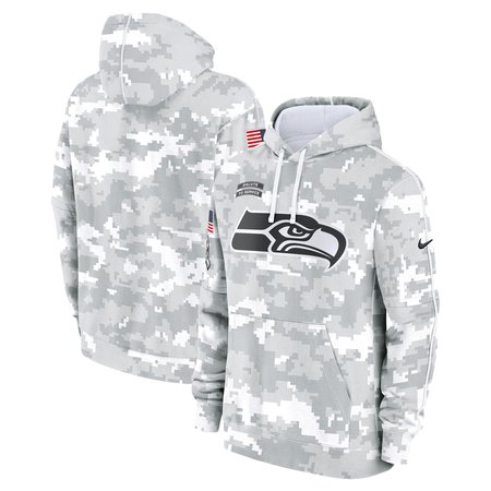 Men's Seattle Seahawks Nike Arctic Camo 2024 Salute to Service Club Fleece Pullover Hoodie