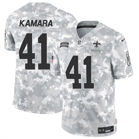 Men's New Orleans Saints #41 Alvin Kamara 2024 F.U.S.E Arctic Camo Salute to Service Limited Stitched Football Jersey