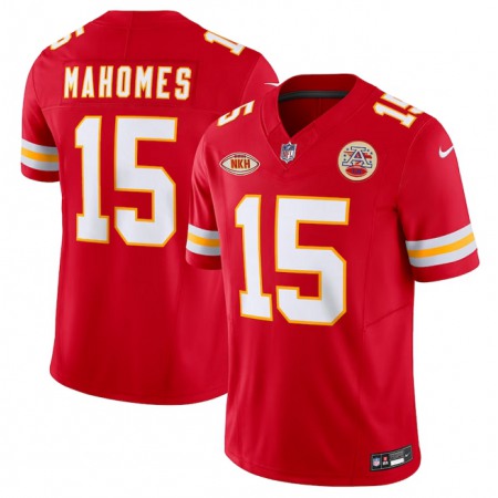 Men's Kansas City Chiefs #15 Patrick Mahomes Red 2023 F.U.S.E. With "NKH" Patch Vapor Untouchable Limited Stitched Jersey