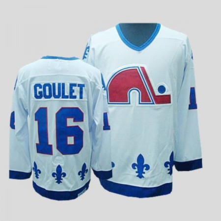 Nordiques #16 Michel Goulet Stitched CCM Throwback White NHL Jersey